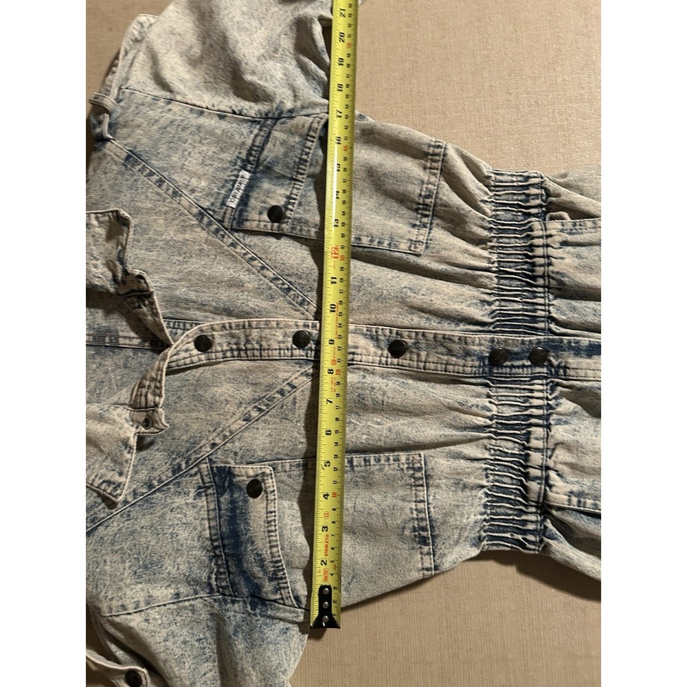 Vintage 80s Dreams Denim Jean Acid Wash Women's Boiler Jumpsuit Petite - Picture 11 of 12